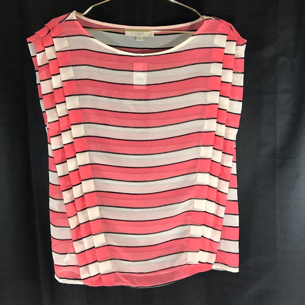 Loft Pink and Cream Stripped Shirt